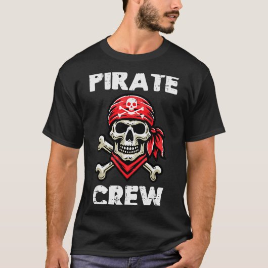 Rate Crew Skull Crossbones Funny Matching Men Wome T-shirt (Voorkant)