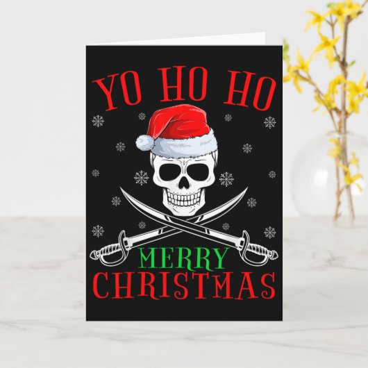 Rate Lover Matching Santa Yo Ho Ho Rate Merry Chri Kaart (Gele Bloem)