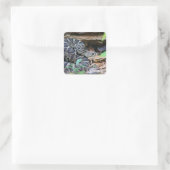 Ratelslang in het wild vierkante sticker (Tas)