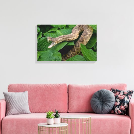 ratelslang in plant canvas afdruk (Insitu (Woonkamer))