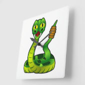 Ratelslang Vierkante Klok (Hoek)