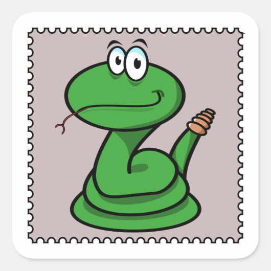 Ratelslang  vierkante sticker (Voorkant)