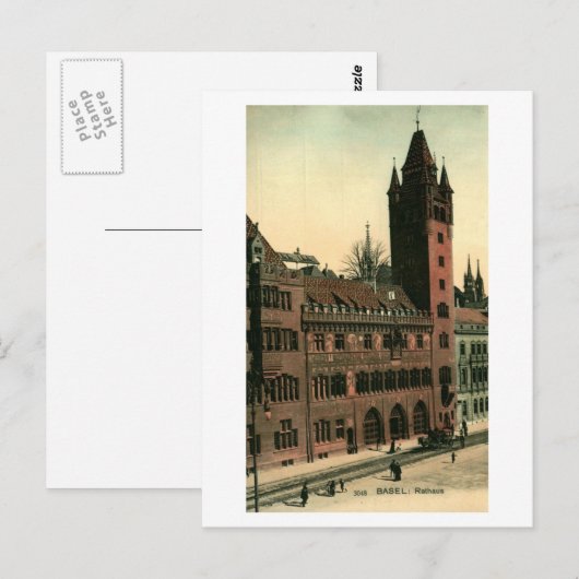Rathaus Basel Zwitserland Vintage Briefkaart (Voorkant / Achterkant)