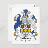 Rathbone Family Crest Briefkaart (Voorkant / Achterkant)