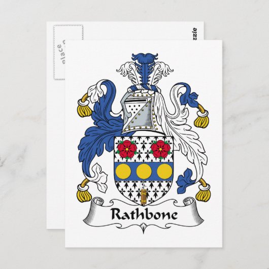 Rathbone Family Crest Briefkaart (Voorkant / Achterkant)