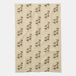 Rathbone (geel) Warbler Audubon Birds of America Theedoek