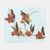 Rathbone's Warbler Song Bird op Crossvine Fleece Deken (Voorkant (Horizontaal))