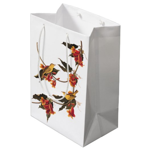 Rathbone's Warbler Song Bird op Crossvine Medium Cadeauzakje (Achterkant Gekanteld)