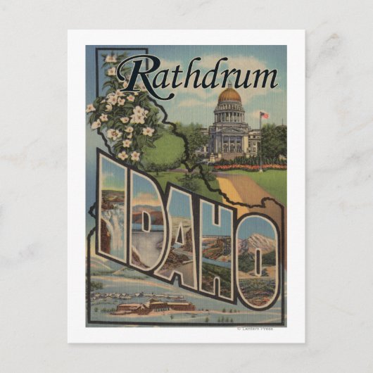 Rathdrum, Idaho - Grote letterscènes Briefkaart (Voorkant)