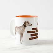 Rather Dapper Whippet Tweekleurige Koffiemok (Voorkant links)