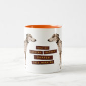 Rather Dapper Whippet Tweekleurige Koffiemok (Center)