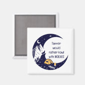 Rather Howl met Wolven Persoonlijke Naam Magneet (Voorkant / Achterkant)