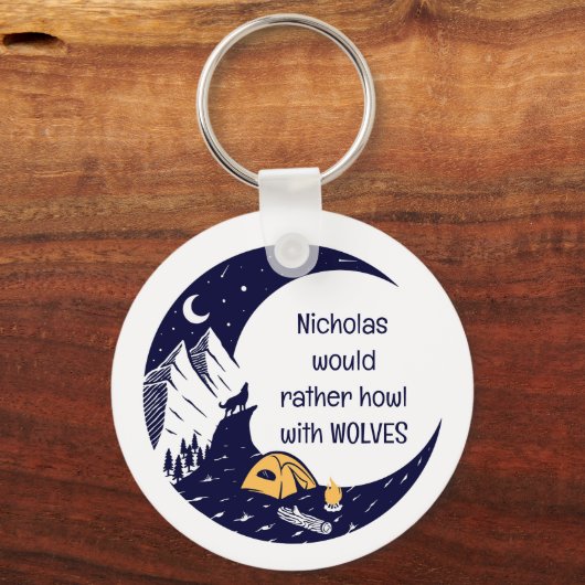 Rather Howl met Wolven Persoonlijke Naam Sleutelhanger (Achterkant)
