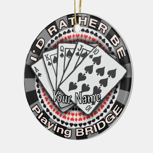 Rather Play Bridge Keramisch Ornament (Links)