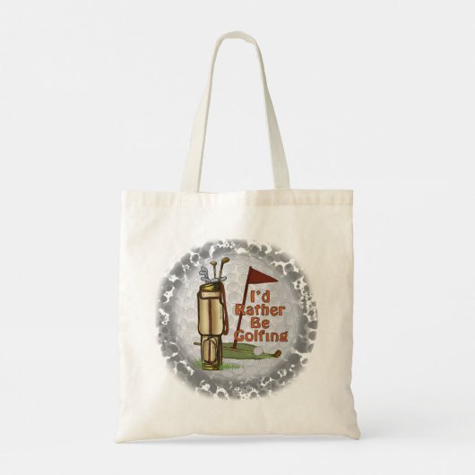 Rather play Golf Tote Bag (Achterkant)