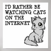 Rather Watch Cats Funny Poster (Voorkant)
