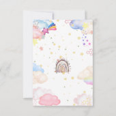 Ratinbow baby shower uitnodiging voor baby meisje (Achterkant)