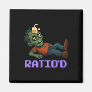 Ratio'd Gepixelde Zombie Gamer Teag Npc Halloween Magneet
