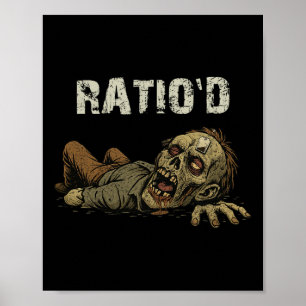Ratio'd Teag Meme Grappige Zombie Npc Ratioed Game Poster