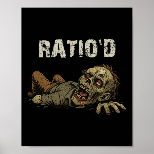 Ratio'd Teag Meme Grappige Zombie Npc Ratioed Game Poster (Voorkant)