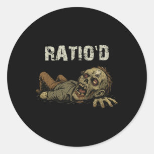 Ratio'd Teag Meme Grappige Zombie Npc Ratioed Game Ronde Sticker