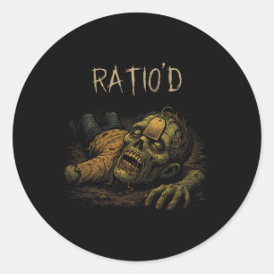 Ratio'd Teag Meme Grappige Zombie Npc Ratioed Game Ronde Sticker