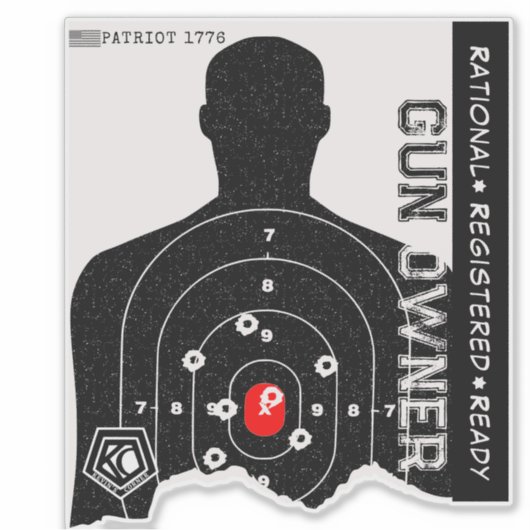 Rational Registered and Ready Gun Owner Sticker (Voorkant)