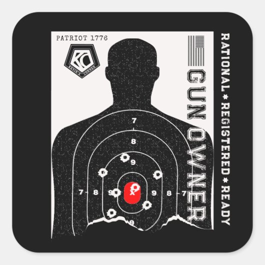 Rational Registered and Ready Gun Owner Vierkante Sticker (Voorkant)