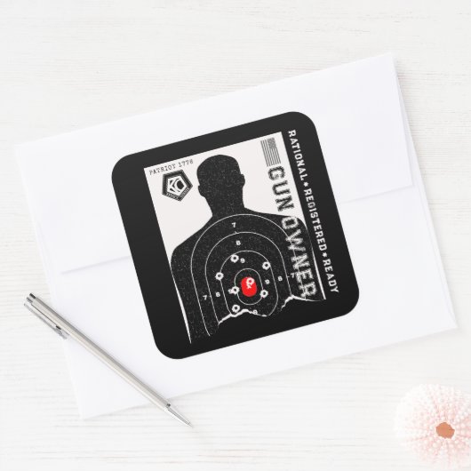Rational Registered and Ready Gun Owner Vierkante Sticker (Envelop)