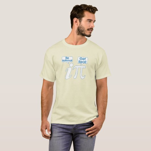 Rationeel zijn! Echte! Fun Wiskunde Pi T-shirt (Voorkant volledig)