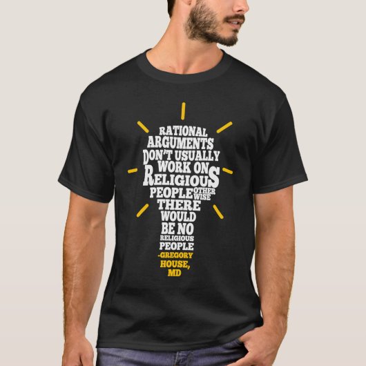 Rationele argumenten werken niet t-shirt (Voorkant)