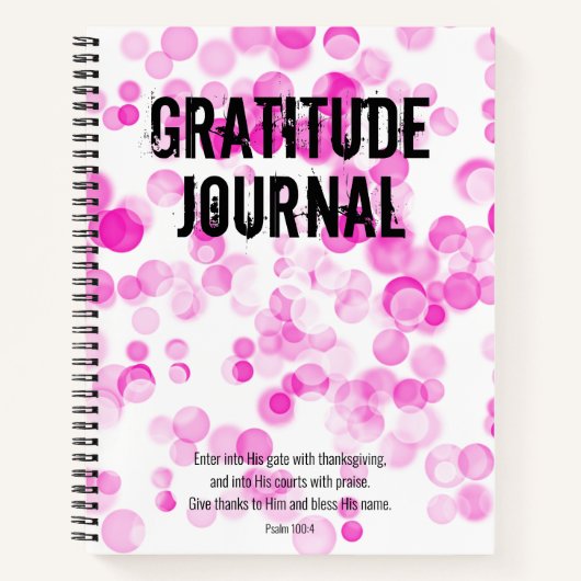 Ratitude Journal Pink Bubbles Psalm Bijbelverse Notitieboek (Voorkant)