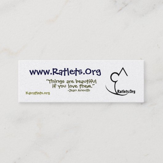 Ratlets kleine kaart mini visitekaartje (Voorkant)