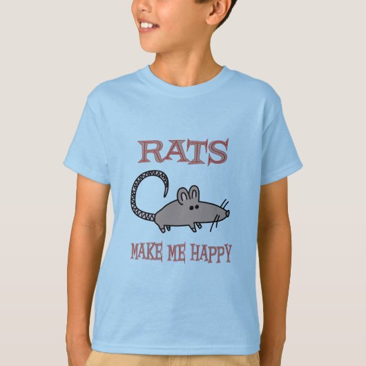 Rats maken me gelukkig t-shirt (Voorkant)