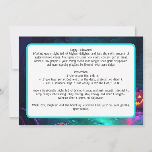 Rats 'n' Jack: Rioolspektakel Halloween kaart (Achterkant)