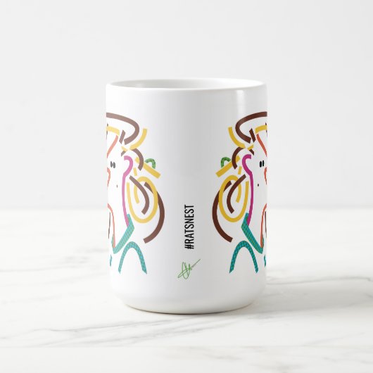 Rat's Nest Abstracte kunst illustratie Mok (Center)