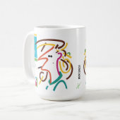 Rat's Nest Abstracte kunst illustratie Mok (Voorkant links)