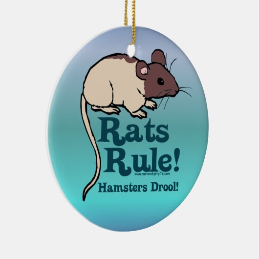 Rats Rule! Keramisch Ornament (Rechts)