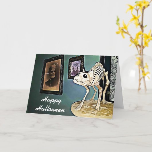 Rats, Skeletons en Witches Halloween Card Kaart (Gele Bloem)