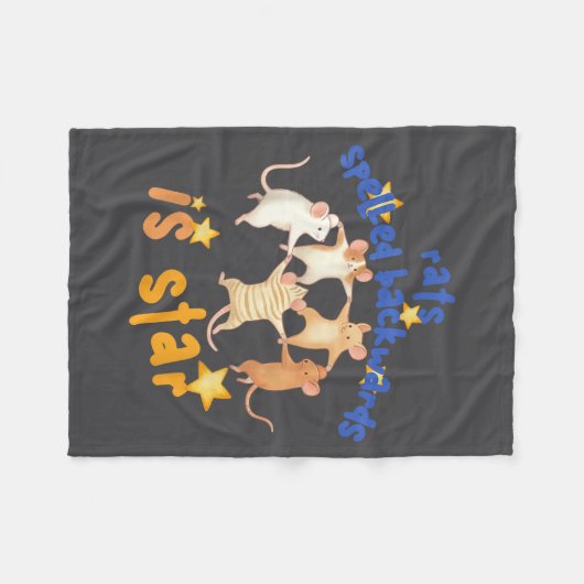 Rats Spelled Backwards Is Star Funny Rat Meme Rat  Fleece Deken (Voorkant (Horizontaal))