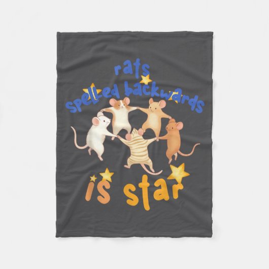 Rats Spelled Backwards Is Star Funny Rat Meme Rat  Fleece Deken (Voorkant)