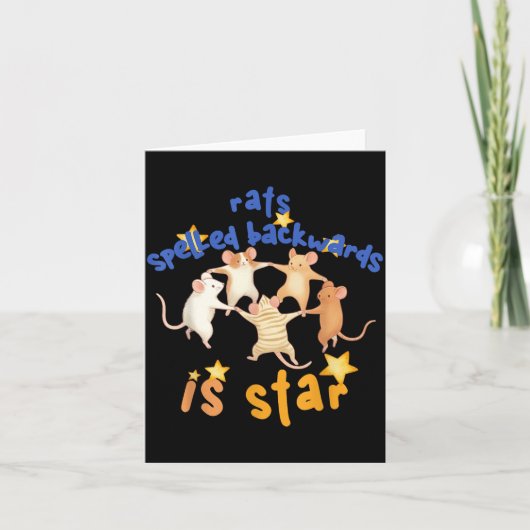 Rats Spelled Backwards Is Star Funny Rat Meme Rat Kaart (Voorkant)