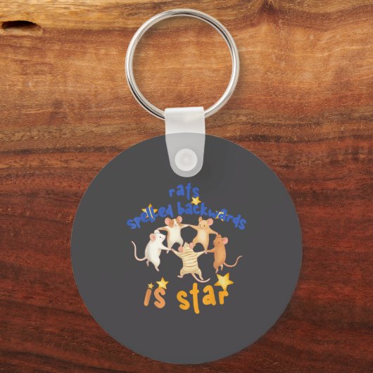 Rats Spelled Backwards Is Star Funny Rat Meme Rat  Sleutelhanger (Voorkant)
