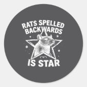Rats Spelled Backwards Is Star Ronde Sticker (Voorkant)