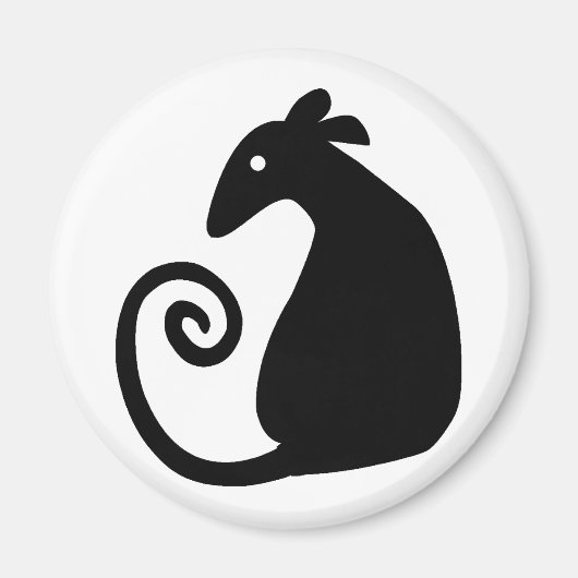 Ratsilhouet ratmagneet magneet (Voorkant)