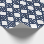 Rattan Basketweve Pattern (zeemacht en witte zomer Cadeaupapier (Hoek)