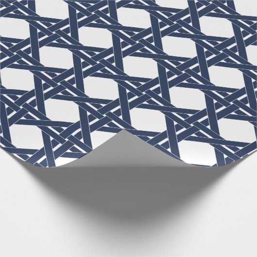 Rattan Basketweve Pattern (zeemacht en witte zomer Cadeaupapier (Hoek)