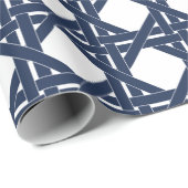 Rattan Basketweve Pattern (zeemacht en witte zomer Cadeaupapier (Rol Hoek)