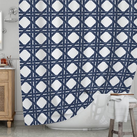 Rattan Basketweve Pattern (zeemacht en witte zomer Douchegordijn