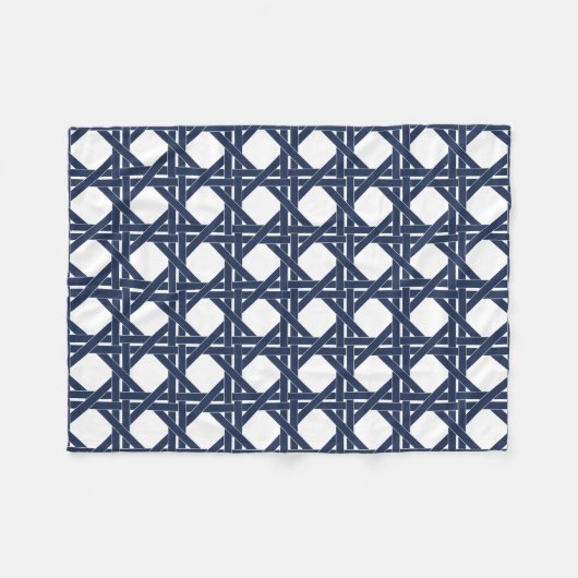 Rattan Basketweve Pattern (zeemacht en witte zomer Fleece Deken (Voorkant (Horizontaal))